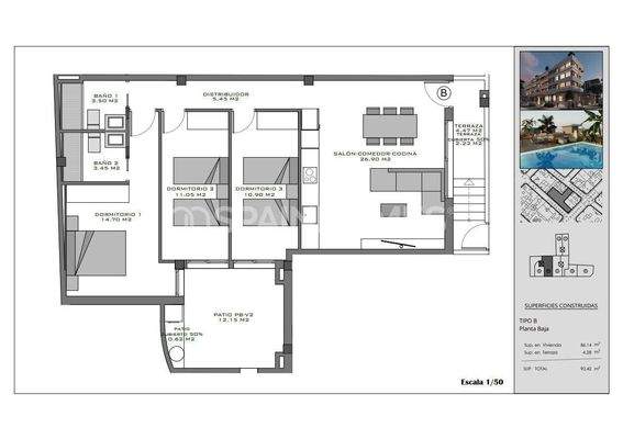 Flats with Rooftop Pool near the Beach in Santa Pola Alicante