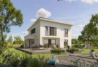 Außenansicht mit Pultdach