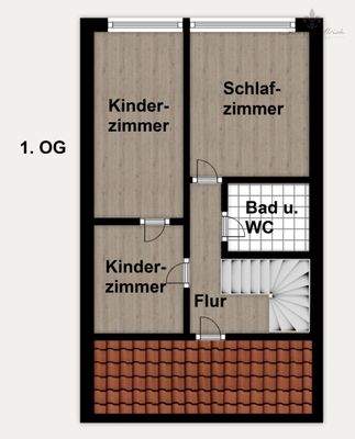 Grundriss Farbig - 1. OG