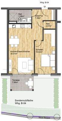 Haus B - Grundriss Wohnung 04