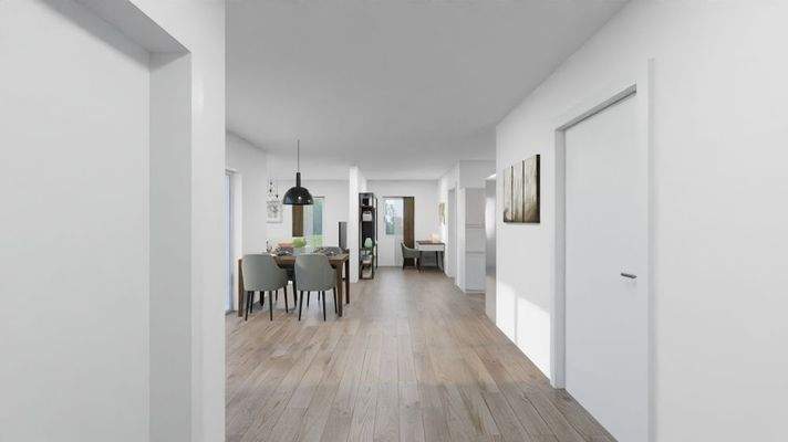 Blick zum Wohnbereich