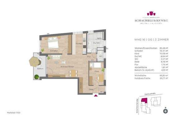 Grundriss Wohnung 16