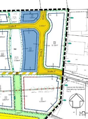Lageplan über die verfügbaren Gewerbeflächen in Kä
