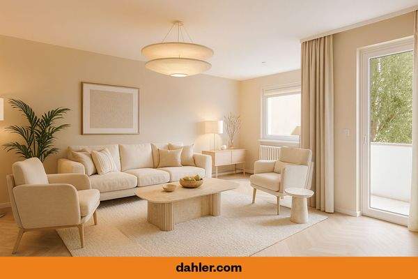 Wohn- und Schlafbereich mit Zugang zur Loggia (Visualisierung)