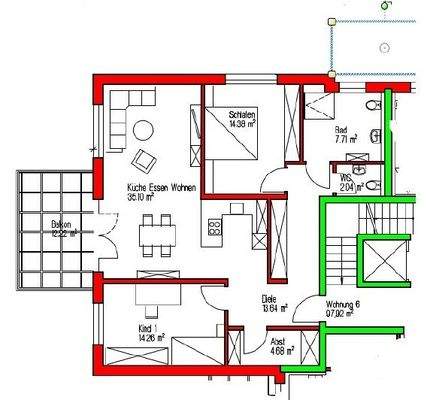 Grundriss OG Whg 6 Haus A