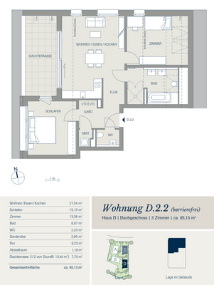 Grundriss Wohnung D 2.2