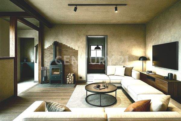 Visualisierte Wohnlandschaft mit stilvoller Einrichtung