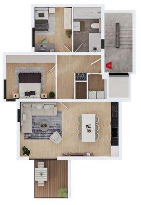 W1 Variante mit 3 Zimmer und 80qm