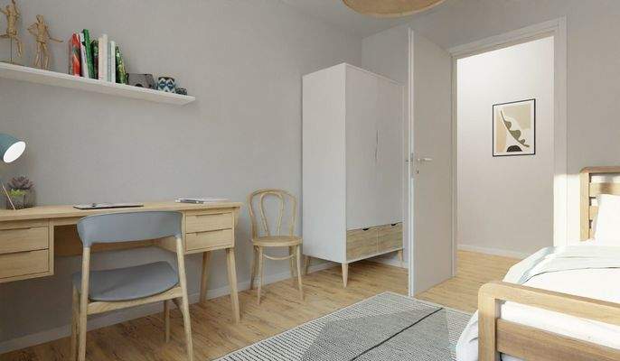 Visualisierung des Zimmers der Eigentumswohnung