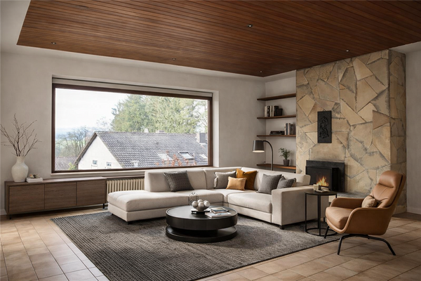 offenes Wohnzimmer - virtually staged