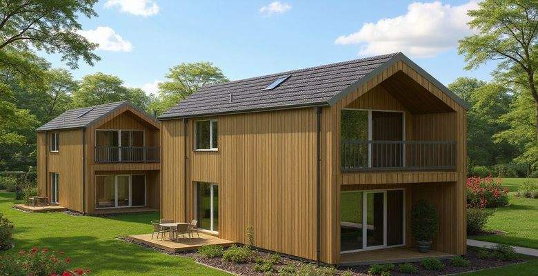 Gartenansicht mit Holzfassade (optional)