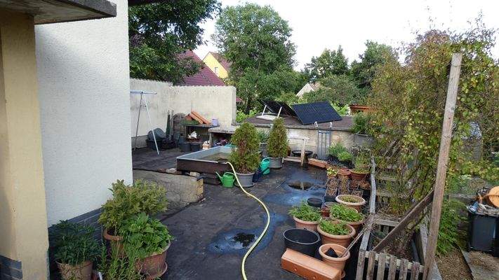 Erweiterung der Terrasse / über der Garage mit Zugang zum Keller