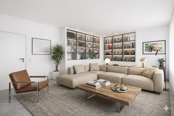 Wohnzimmer digital bearbeitet