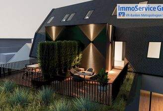 Visualisierung Nacht Dachterrasse Penthouse-Maisonette