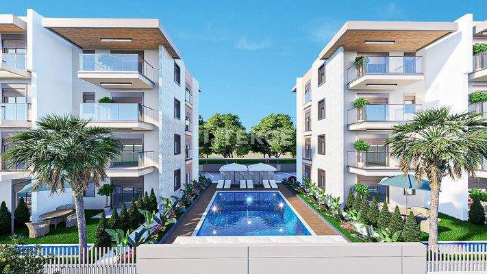 Flats in a Project with a Pool Near the Airport in Antalya