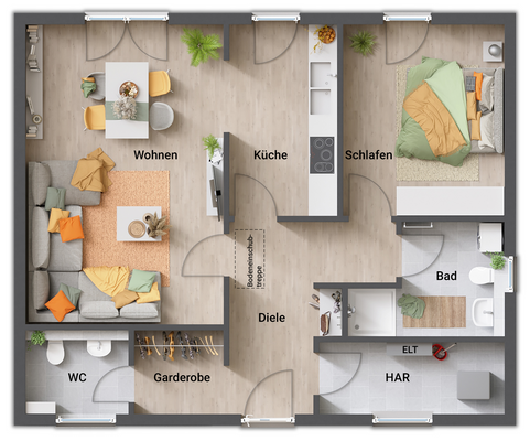 Grundriss mit Gäste WC