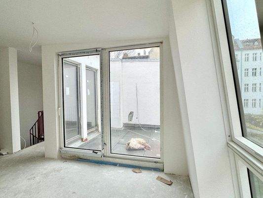 Blick zur Dachterrasse