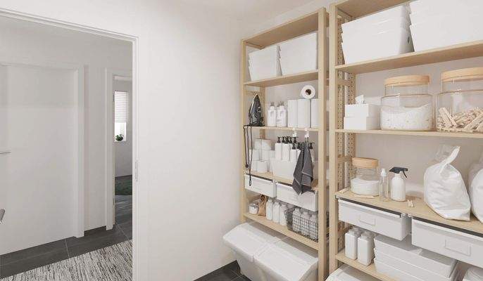 Separater Abstellraum direkt neben der Küche