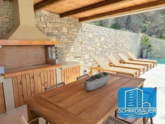 Kreta, Listaros: Moderne Villa mit Meer- und Bergblick, Gästewohnung und Pool zu verkaufen