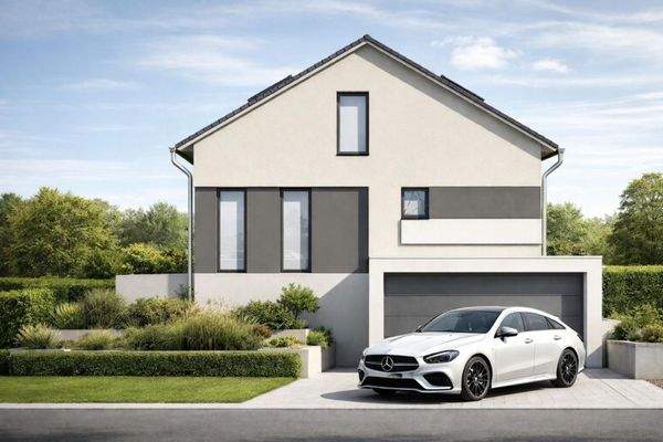 Hausansicht mit Garage