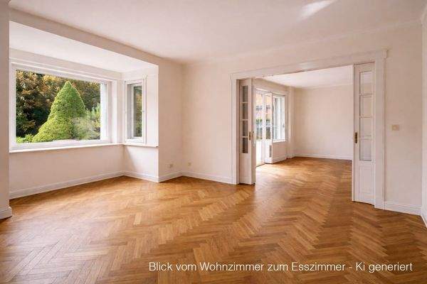 Wohnzimmer mit Blick zum Esszimmer - KI generiert