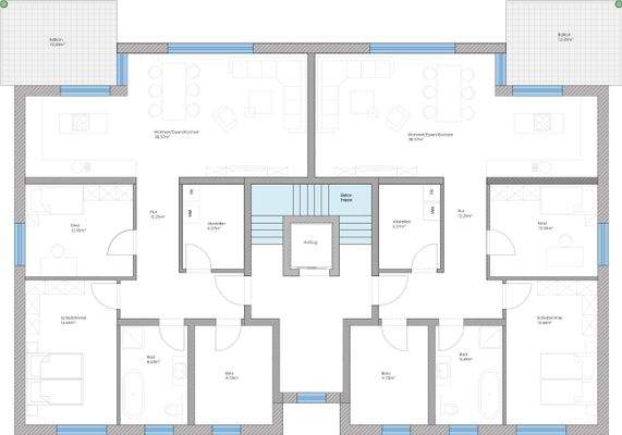 Grundriss: Wohnung 3 und 4