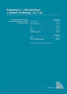 Wohnung 5 OG Wfl. und Nutzfläche