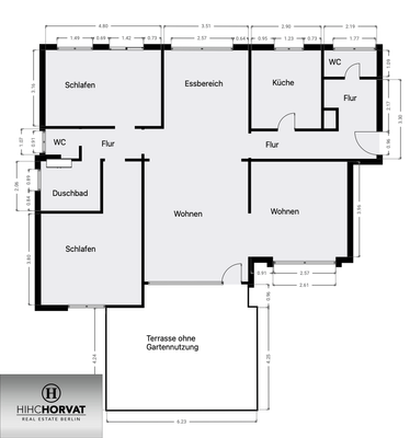 Grobe Grundrissskizze