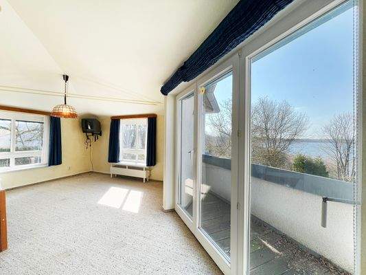 Schlafzimmer mit Seeblick