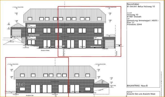 Ansicht Ost und Ansicht West
