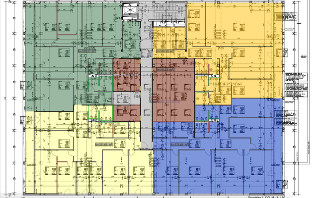 Grundriss farblich unterlegt