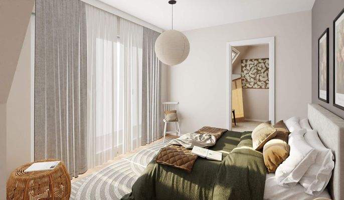 Helles und komfortables Schlafzimmer