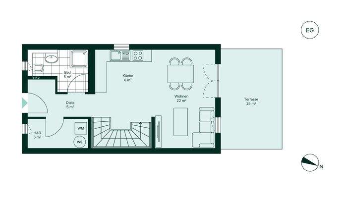 Großzügiges Erdgeschoss mit offener Küche