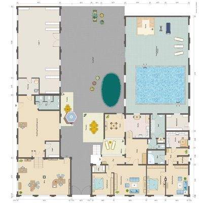 Südlicher Gebäudeteil mit Wohnungen, Wellness, Büro