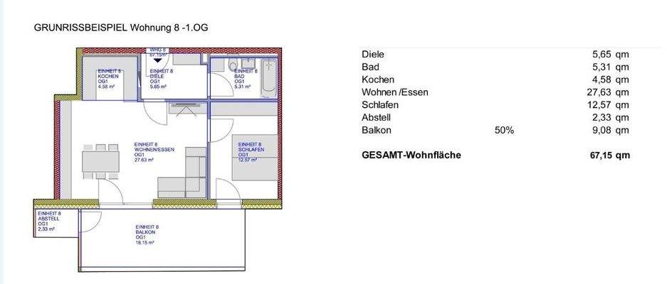 Grundriss Wohnung Nr. 8
