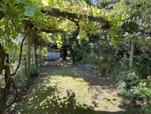 Schöner Garten am Feldrand