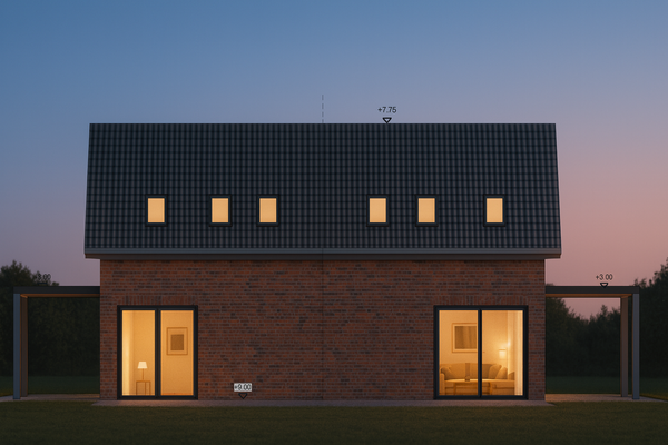 Nordansicht Visualisierung Abend