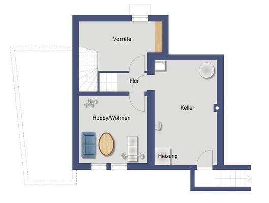 Grundriss Kellergeschoss - nicht maßstabsgetreu