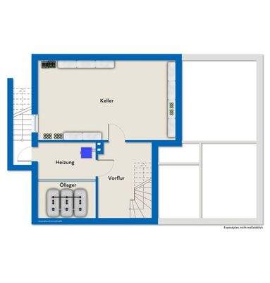 Kellergeschoss mit Mustermöblierung