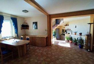 Essbereich mit Kamin