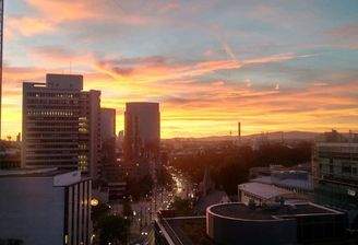 Panoramablick Sonnenuntergang