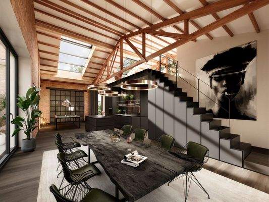 RIEGEL Wäschereiquartier. WOHNBEREICH MIT OFFENER 