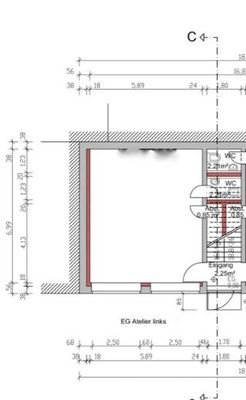 Grundriss ohne die vorhanden Trennwände