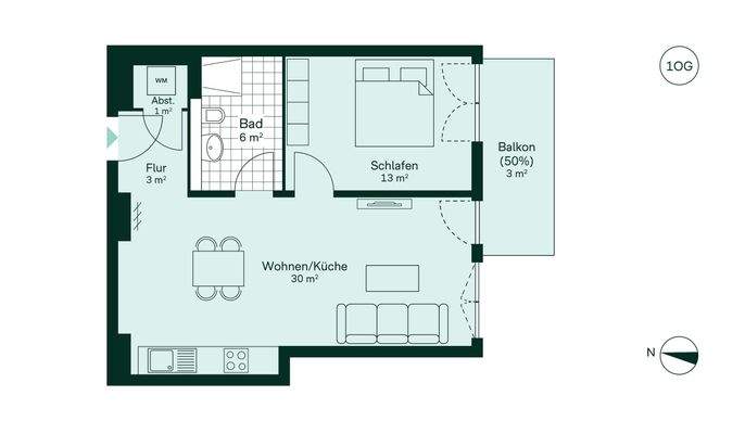Grundriss der Eigentumswohnung im Projekt Zur Förs