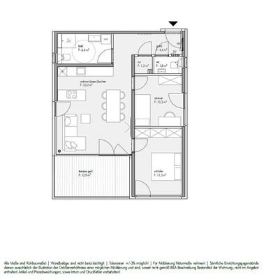 Grundrissplan Top 02 im 1. OG