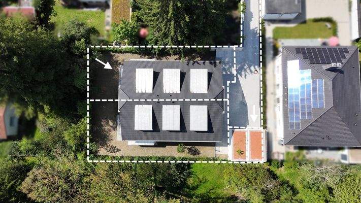 Luftansicht Wohnung und Garage