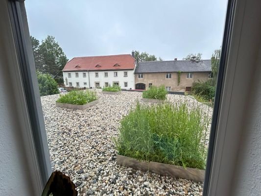 Überdachter Eingangsbereich
