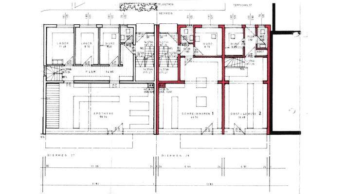 Erdgeschoss Grundriß Gewerbe