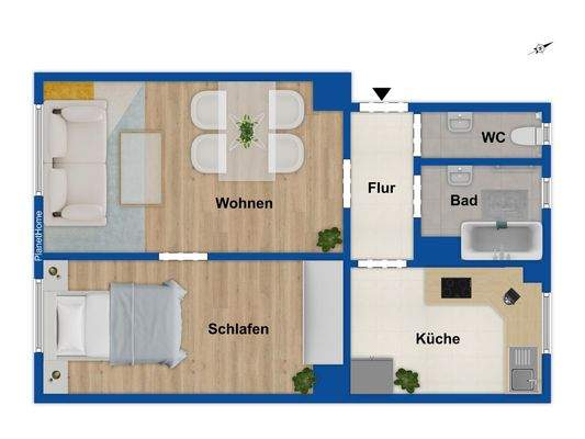 Grundriss WE 01 im 1.OG