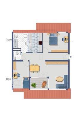 Grundriss Wohnung 48 gestaltet
